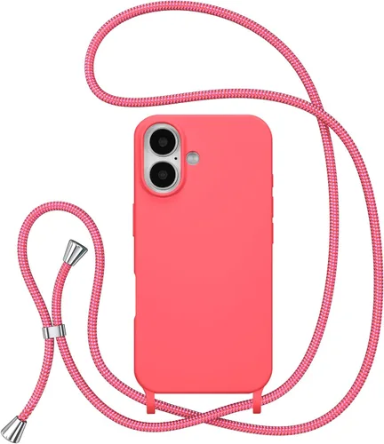 Miniatura 12 de ZTOFERA Funda Crossbody para iPhone 15 Pro con Correa de Cordón Ajustable, Funda Suave de Silicona Líquida para iPhone 15 Pro 6.1 pulgadas - Rosa