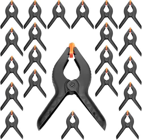 Miniatura 10 de ZOENHOU Juego de 20 abrazaderas de resorte de 4.5 pulgadas, clips de plástico de nailon resistente con almohadilla de mandíbula flexible y asas