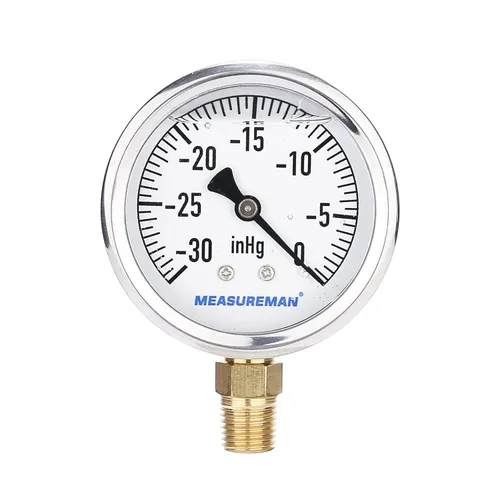Miniatura 10 de MEASUREMAN - Manómetro de plomería relleno de glicerina, tamaño del dial de 2.5 pulgadas, 0 a 160 psi, caja de acero inoxidable, montaje trasero NPT