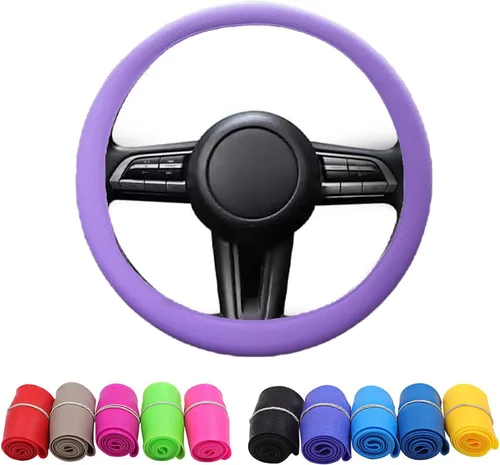 Miniatura 10 de Protector de Volante de Silicona Fresco Antideslizante, Funda Protectora de Volante, Funda Antideslizante para Volante de Coche, Funda de Volante