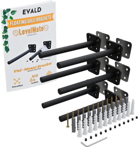 Miniatura 18 de EVALD Soporte de Estante Flotante Resistente Soporte de Repisa Flotante de 4 Pulgadas, Soportes de Estante Ocultos y Anclajes Accesorios
