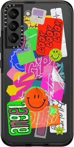 Miniatura 3 de CASETiFY Funda de impacto para Galaxy S22+ - Adhesivo Aries Moross, color negro transparente