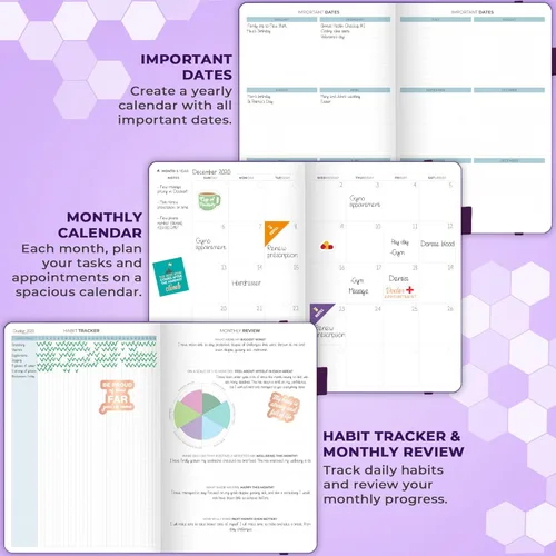 Miniatura 5 de Clever Fox Planificador médico diario – Cuaderno de diario de salud, diario de bienestar y cuaderno de registro de autocuidado, dura 3 meses, 7 x