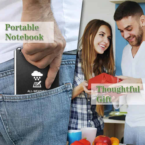 Miniatura 9 de COIDEA Cuaderno impermeable, paquete de 8 bloc de notas de bolsillo en espiral superior, bloc de notas de 3 x 5 pulgadas, resistente a