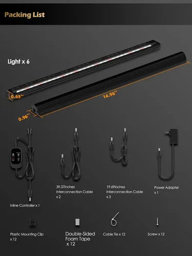 Miniatura 8 de T5 Luz de cultivo inteligente para plantas de interior, tiras de luz LED de espectro completo de 3500 K con temporizador automático de 3/9/12 horas