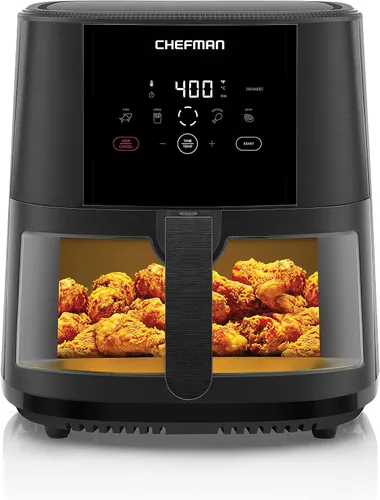 Miniatura 7 de Chefman TurboFry Touch - Freidora de aire de 8 cuartos de galón con ventana de visualización XL y pantalla digital avanzada, freír con menos aceite
