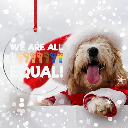 Miniatura 5 de We are All Equal - Adornos de Navidad bisexuales, orgullo arco iris, gay, LGBTQ, decoración de árbol de Navidad, recuerdo, novedad gay, adornos