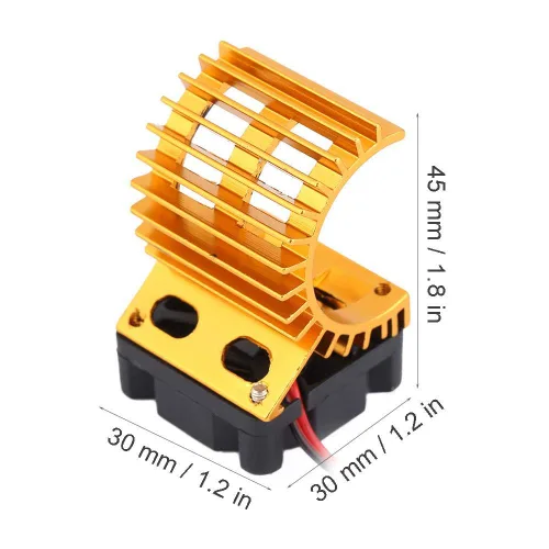 Miniatura 2 de Disipador de calor de motor RC, ventilador de refrigeración mejorado para autos RC eléctricos a escala 1/10, 380 390 motores, pieza de actualización