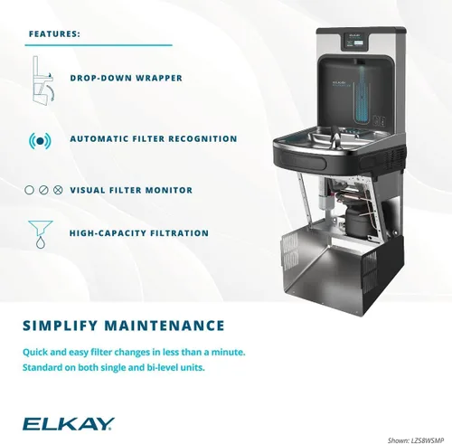 Miniatura 12 de Elkay LZS8WSSP Rellenador de Botella Mejorado & Enfriador ADA Individual Refrigerado de Acero Inoxidable de Alta Capacidad con Wrapper de Goteo