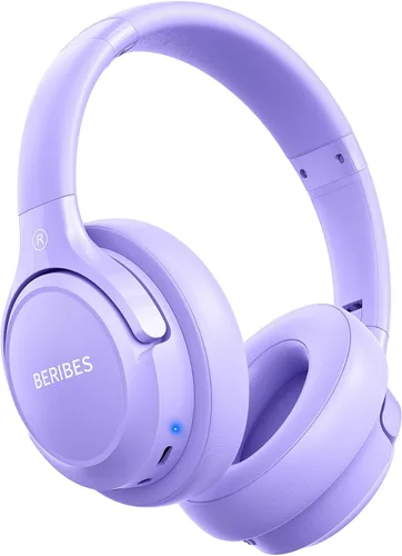 Miniatura 9 de BERIBES Auriculares Bluetooth sobre la oreja, tiempo de reproducción de 65 horas y 6 modos de música ecualizados, auriculares inalámbricos