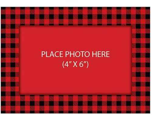 Miniatura 2 de Iconikal Tarjetas de felicitación personalizadas de Navidad con foto de búfalo rojo a cuadros, 15 unidades, con sobres para fotos de 4x6 pulgadas