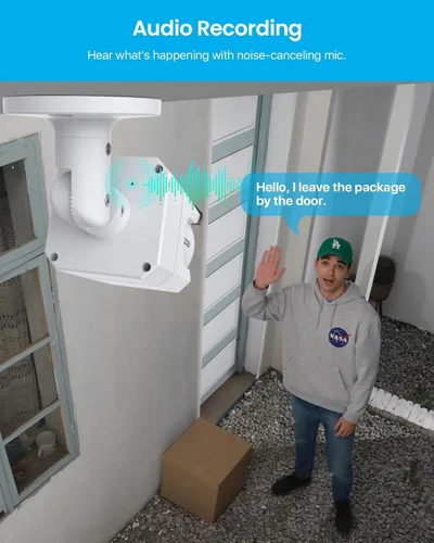 Miniatura 4 de ZOSI Sistema de cámara de seguridad PoE de 8 canales 4K con audio, 4 cámaras PoE para interiores y exteriores de 8 MP, visión nocturna a