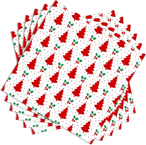 Miniatura 8 de Ocmoiy 100 hojas de papel encerado de Navidad de 10 x 10 pulgadas, papel de regalo para sándwich, pergamino decorativo de colores para envolver