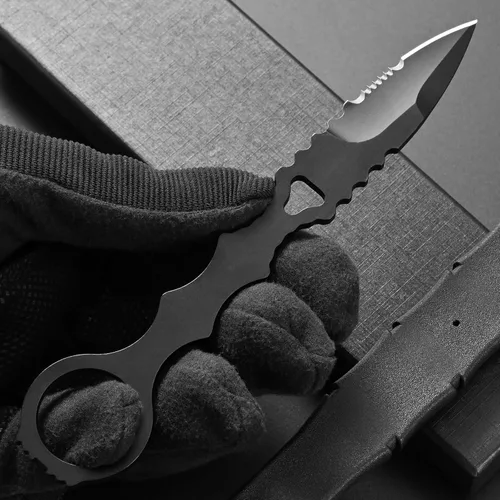 Miniatura 6 de Gtkii GTK397 Cuchillo fijo Cool con hoja de acero D2, mango de acero inoxidable, cuchillo herramienta EDC para camping, aventura al aire libre