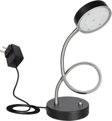 Lámpara de escritorio LED de cuello de cisne flexible de 19.25 pulgadas, luz de mesa plegable con base estable, 4.5 W, 260 lúmenes, 4000 K, cable de