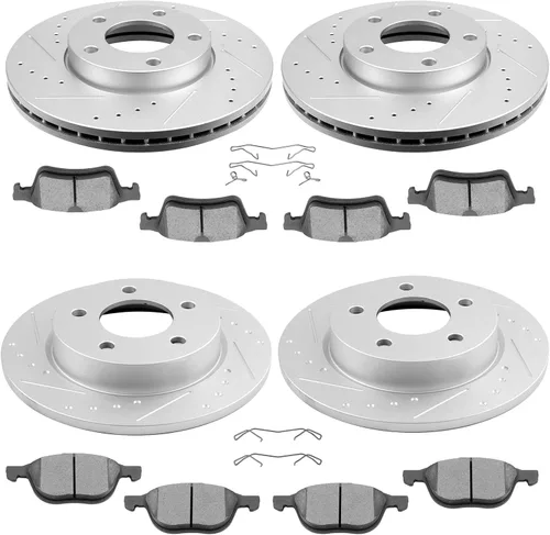 Miniatura 13 de Kit de frenos y rotores, SCITOO 4 rotores de freno y 8 pastillas de freno de cerámica para Jeep Grand para Cherokee 1999-2004