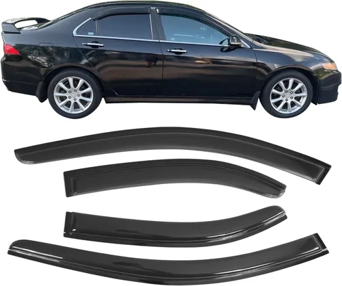 Miniatura 3 de IKON MOTORSPORTS Visera externa con cinta adhesiva, compatible con Acura TSX 2004-2008, visera de ventana de automóvil, parasol para ventana