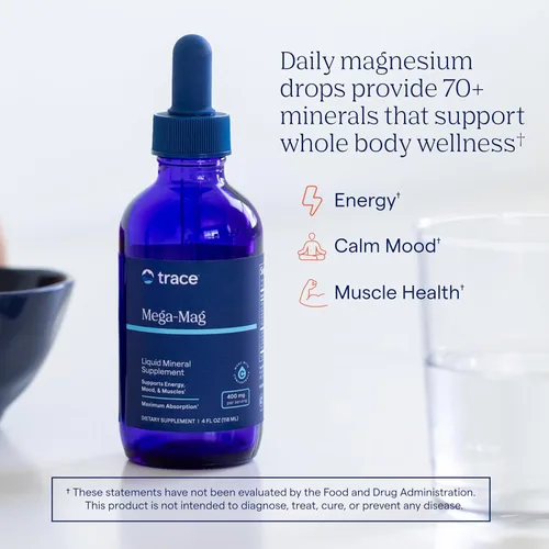 Miniatura 2 de Trace Minerals Mega-Mag - Suplemento de magnesio líquido para vitalidad y apoyo energético - Salud muscular, ósea y nerviosa - Gotas diarias