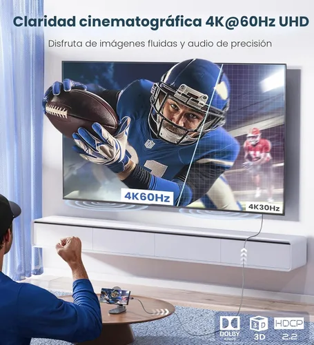 Miniatura 2 de WARRKY Cable USB C a HDMI 4K 60Hz [antiinterferencia, conectores chapados en oro] Cable HDR de aluminio tipo C a HDMI 2.0, Thunderbolt 3/4/5