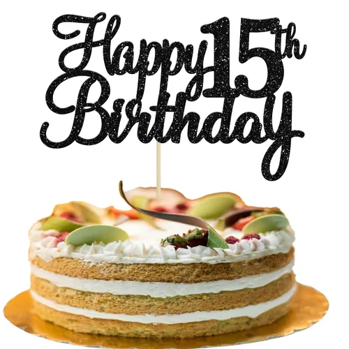 Miniatura 24 de Gyufise 1 decoración para pastel de 5º cumpleaños con purpurina para quinto cumpleaños, felicitaciones a 5 años de edad, 5 años, fabulosas