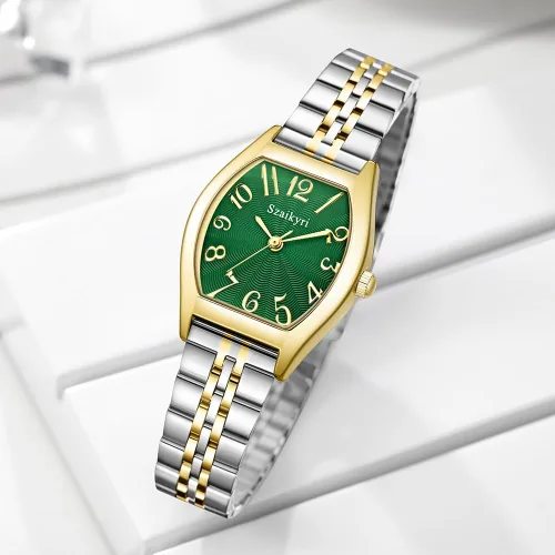 Miniatura 4 de Reloj en forma de barril para mujer con números arábigos fáciles de leer, reloj de vestir para mujer