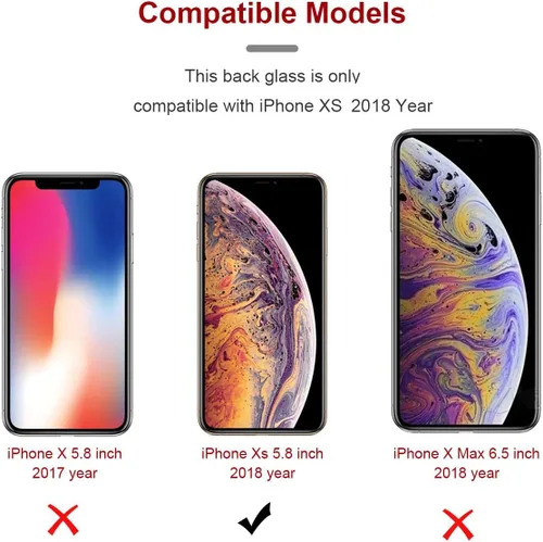 Miniatura 6 de Reemplazo de cristal trasero OEM para iPhone Xs de 5.8 pulgadas con kit de herramientas de reparación y adhesivo preinstalado (Oro)