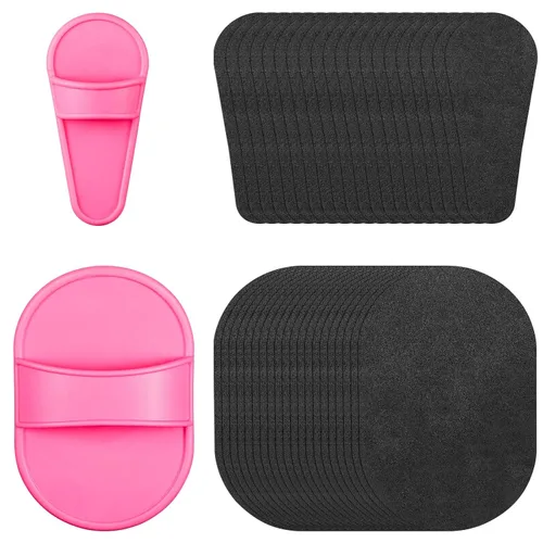 Kit de exfoliación suave de 102 piezas para mujeres y niñas, piernas lisas y almohadillas de depilación facial en 2 tamaños, 100 piezas de papel de