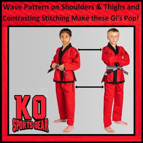 Miniatura 3 de Conjunto de uniforme para niños, BJJ Jiu Jitsu Gi, kimono y pantalones, preencogido