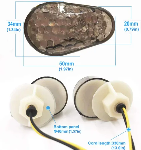 Miniatura 5 de SAMDO - Intermitentes LED de montaje empotrado para motocicleta Kawasaki Ninja ZX6R 636 NINJA ZX7R ZX9R ZX12R ZX10R ZZR600