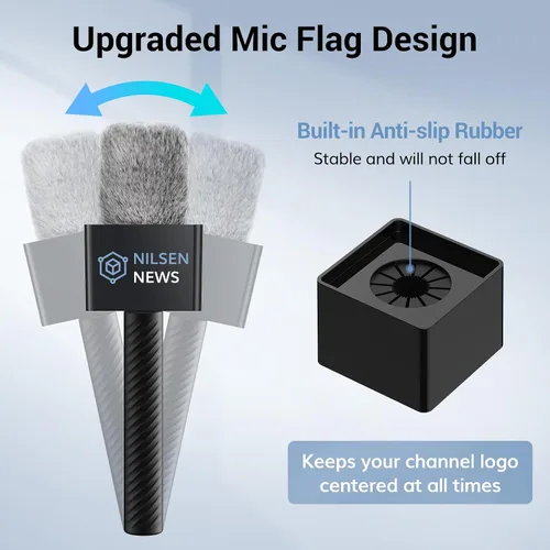 Miniatura 6 de TONOR Mango de micrófono inalámbrico compatible con DJI, RODE, Hollyland, soporte de micrófono de longitud ajustable para todos los micrófonos
