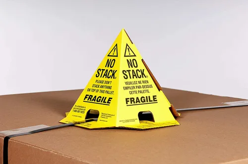 Primepack - Conos de palet sin apilar | Paquete de conos de alertas de envío y manipulación seguros | Esenciales de movimiento ligeros y fáciles de