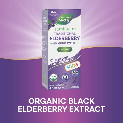 Miniatura 5 de Nature's Way Sambucus - Jarabe inmunológico tradicional de saúco para niños, extracto concentrado de saúco negro, apoyo inmunológico tradicional*