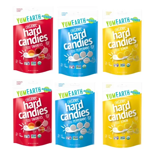 Miniatura 15 de YumEarth Gotas de frutas orgánicas, caramelos duros naturales con sabor variado, dulces de frutas para niños, aptos para alérgicos, sin OMG, sin