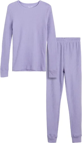 Miniatura 22 de Rene Rofe Girls' Thermal Underwear Set - 2 Piece Waffle Knit Top and Long Johns (2T-16)