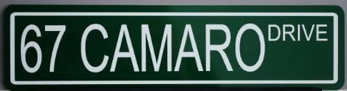 1967 67 Camaro Drive Metal Street Sign 6x24 Compatible con Chevy Chevrolet SS Super Sport 396 427 Hot Rod Muscle Car Custom Classic Garage Bar