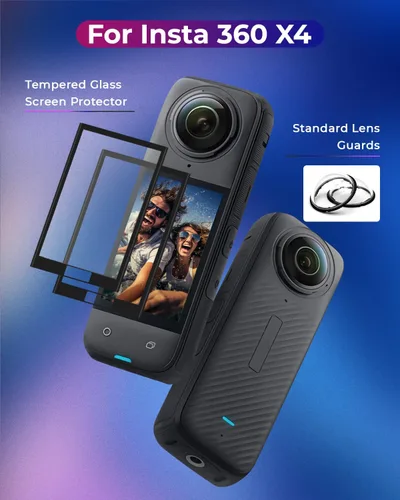 Miniatura 2 de JZW-Shop Protector de lente X4 con protector de pantalla para Insta 360 X4, protector de pantalla de vidrio templado para accesorios Insta 360 X4