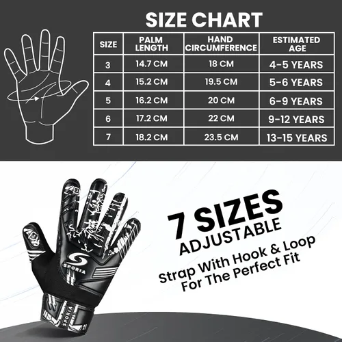 Miniatura 6 de SPORIA Guantes de portero para jóvenes con doble protección para la muñeca, guantes de fútbol para niños, material de látex antideslizante, guantes