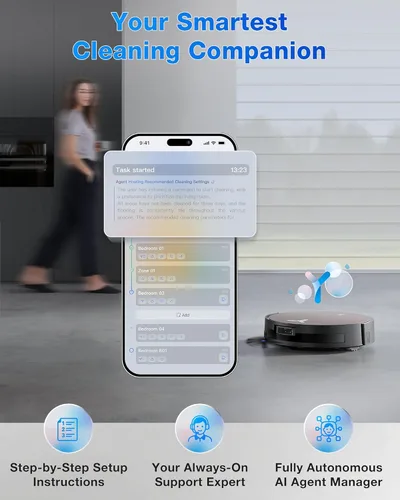 Miniatura 9 de ECOVACS DEEBOT X11 PRO Omni Robot Aspirador y trapeador, 19,500 Pa de succión explosiva, fregona con rodillo de autolimpieza instantánea, sin Negro 2