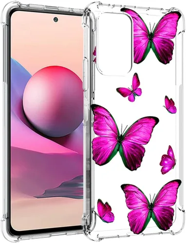 Miniatura 3 de Funda para Redmi Note 10 (4G)/Redmi Note 10S M2101K7BG Linda Caso, Transparente Flexible Bumper TPU Funda de Silicona Suave de Goma para Xiaomi