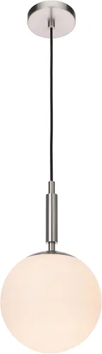 Miniatura 2 de Iluminación colgante 1 luz colgante de globo de luz, moderna lámpara de techo ajustable para cocina, níquel cepillado, pantalla de globo de 8