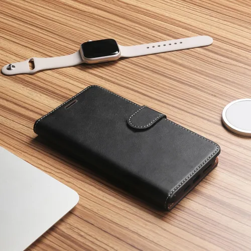 Miniatura 5 de Funda tipo cartera para iPhone 17 Pro, piel sintética, con bloqueo RFID, soporte magnético de TPU a prueba de golpes, compatible con iPhone 17 Pro