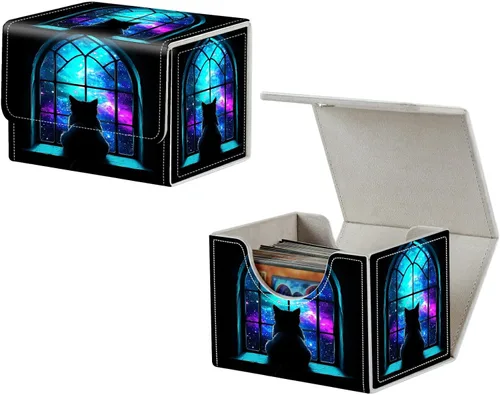 Miniatura 31 de MTG Commander - Caja de cartas intercambiables, más de 100 tarjetas con funda con funda de piel sintética, caja de almacenamiento de tarjetas