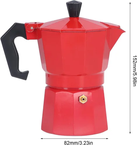 Miniatura 7 de Cafetera para estufa, 5.1 fl oz, 3 tazas de aluminio estilo italiano clásico, válvula de alivio de seguridad integrada con mango ergonómico