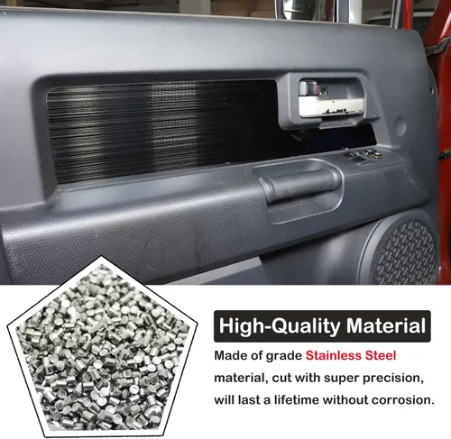 Miniatura 3 de Aunginsy Cubierta de moldura de panel de puerta interior de coche Compatible con Toyota FJ Cruiser 2007-2021 Protección de panel de manija de puerta