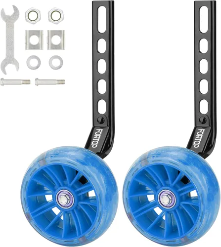 Miniatura 12 de Ruedas de entrenamiento para bicicleta, par de ruedas traseras resistentes con estabilizadores, kit montado para niños y niñas, bicicletas de una