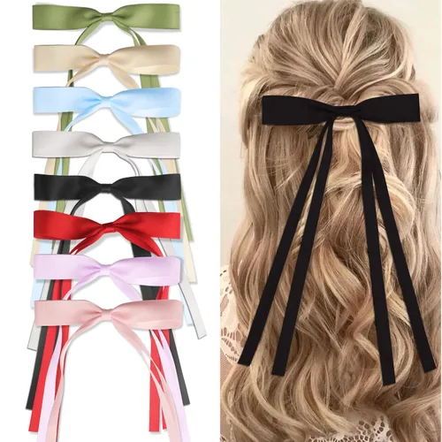 Pinzas para el pelo con borlas y colas largas, bonitos pasadores de lazo, accesorios para el cabello para niñas y adolescentes, ideales para regalos