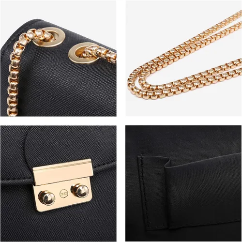 Miniatura 2 de Dasein Bolso cruzado pequeño para mujer, bolso de noche de diseñador, cartera clutch, bolso de mano para boda/baile de graduación/fiesta con doble