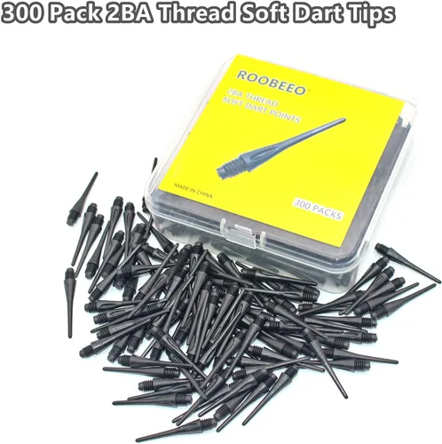 Miniatura 8 de Puntos de dardos de punta de plástico con rosca 2BA, paquete de 300 puntas de dardos suaves, accesorios de repuesto para dardos