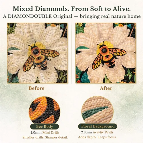 Miniatura 3 de DIAMONDOUBLE Kit de arte de diamantes prémium para adultos sobre lienzo de terciopelo, kit de pintura de diamantes pequeños 5D de 12 x 16 pulgadas
