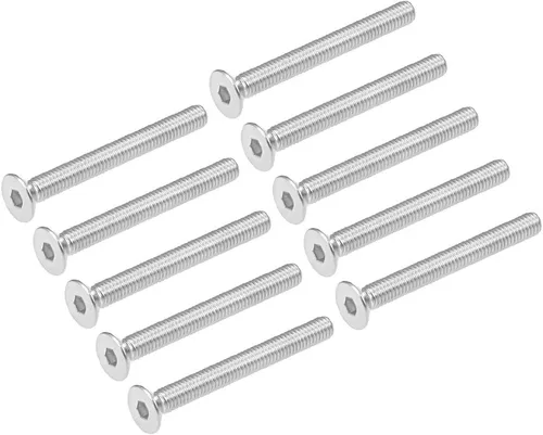 Miniatura 6 de uxcell Tornillos de máquina de cabeza plana M5x30mm Tornillo hexagonal interno 304 pernos de fijación de acero inoxidable 10 piezas